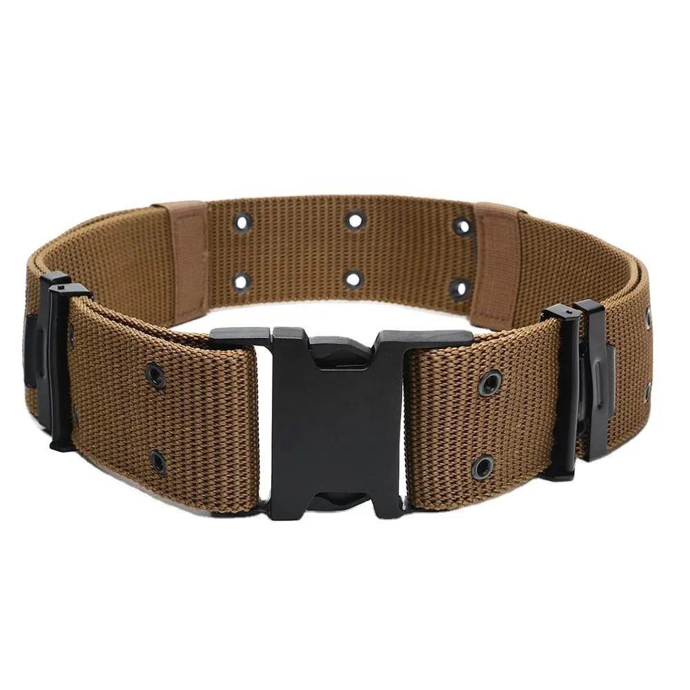 Khaki PP Webbing Combat Officer Belt (VGS-DB-109) - Tactical gear for security and law enforcement